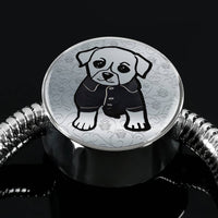 Cute Dog Art Print Circle Charm Steel Bracelet-Free Shipping - Deruj.com