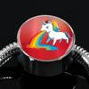Unicorn Rainbow Print Circle Charm Steel Bracelet-Free Shipping - Deruj.com