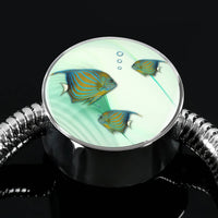 Angelfish Print Circle Charm Steel Bracelet-Free Shipping - Deruj.com