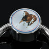 American Paint Horse Print Circle Charm Steel Bracelet-Free Shipping - Deruj.com