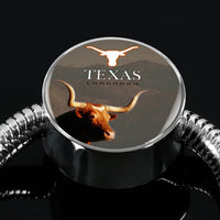 Texas Longhorn Cattle (Cow) Print Circle Steel Bracelet-Free Shipping - Deruj.com