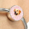 Labrador Retriever Dog Print Circle Charm Steel Bracelet-Free Shipping - Deruj.com