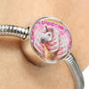 Creamy Unicorn Print Circle Charm Steel Bracelet-Free Shipping - Deruj.com