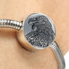 Bearded Vulture Bird Sketch Print Circle Charm Steel Bracelet-Free Shipping - Deruj.com