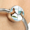 Lusitano Horse Print Circle Charm Steel Bracelet-Free Shipping - Deruj.com