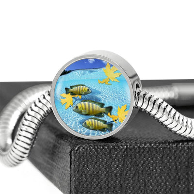 Afra Cichlid Fish Print Luxury Circle Charm Bracelet-Free Shipping - Deruj.com