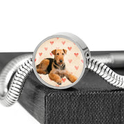 Airedale Terrier Print Luxury Circle Charm Bracelet-Free Shipping - Deruj.com