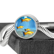 Common Molly Fish Print Circle Charm Steel Bracelet-Free Shipping - Deruj.com