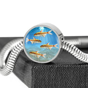 Glowlight Tetra Fish Print Circle Charm Steel Bracelet-Free Shipping - Deruj.com