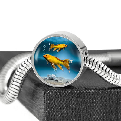 Butterfly Koi Fish Print Circle Steel Bracelet-Free Shipping - Deruj.com