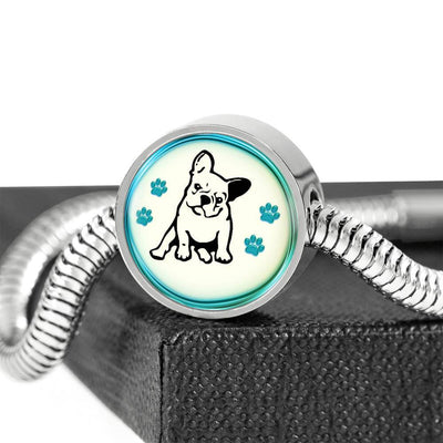 Cute French Bulldog Print Circle Charm Steel Bracelet-Free Shipping - Deruj.com