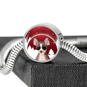 Chihuahua Print Circle Charm Steel Bracelet-Free Shipping - Deruj.com