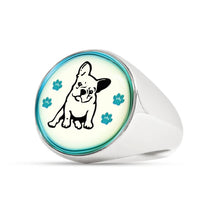 Cute French Bulldog Dog Print Signet Ring-Free Shipping - Deruj.com