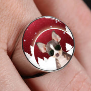 Chihuahua Print Signet Ring-Free Shipping - Deruj.com