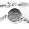 Morgan Horse Print Circle Charm Steel Bracelet-Free Shipping - Deruj.com