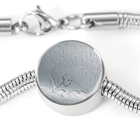 Cute Dog Print Circle Charm Steel Bracelet-Free Shipping - Deruj.com