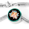 Syrian Hamster Print Circle Charm Steel Bracelet-Free Shipping - Deruj.com