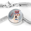 Labrador Retriever Texas Print Circle Charm Steel Bracelet-Free Shipping - Deruj.com
