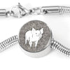 Cute Middle White Pig Print Circle Charm Steel Bracelet-Free Shipping - Deruj.com