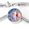 Friesian Horse Print Circle Charm Steel Bracelet-Free Shipping - Deruj.com