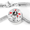 Cute Boston Terrier Print Circle Charm Steel Bracelet-Free Shipping - Deruj.com