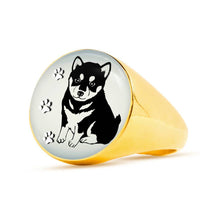 Shiba Inu Dog Print Signet Ring-Free Shipping - Deruj.com