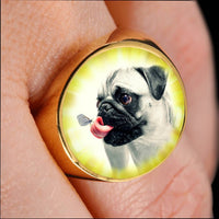 Cute Pug Dog Print Signet Ring-Free Shipping - Deruj.com