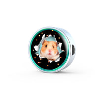 Syrian Hamster Print Circle Charm Steel Bracelet-Free Shipping - Deruj.com