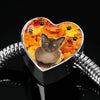 Burmese Cat Print Heart Charm Steel Bracelet-Free Shipping - Deruj.com