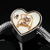 Lovely Bengal Cat Print Heart Charm Steel Bracelet-Free Shipping - Deruj.com
