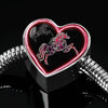 Horse Pink Art Print Heart Charm Steel Bracelet-Free Shipping - Deruj.com