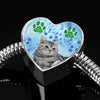 Cute American Shorthair Print Heart Charm Steel Bracelet-Free Shipping - Deruj.com