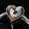 Munchkin cat Print Heart Charm Steel Bracelet-Free Shipping - Deruj.com