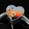 Staffordshire Bull Terrier Print Heart Charm Steel Bracelet-Free Shipping - Deruj.com