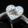 Irish Wolfhound Dog Print Heart Charm Steel Bracelet-Free Shipping - Deruj.com