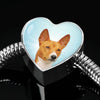 Basenji Dog Print Heart Charm Steel Bracelet-Free Shipping - Deruj.com