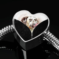 Dalmatian Dog Art Print Heart Charm Steel Bracelet-Free Shipping - Deruj.com