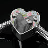 African Grey Parrot Print Heart Charm Steel Bracelet-Free Shipping - Deruj.com