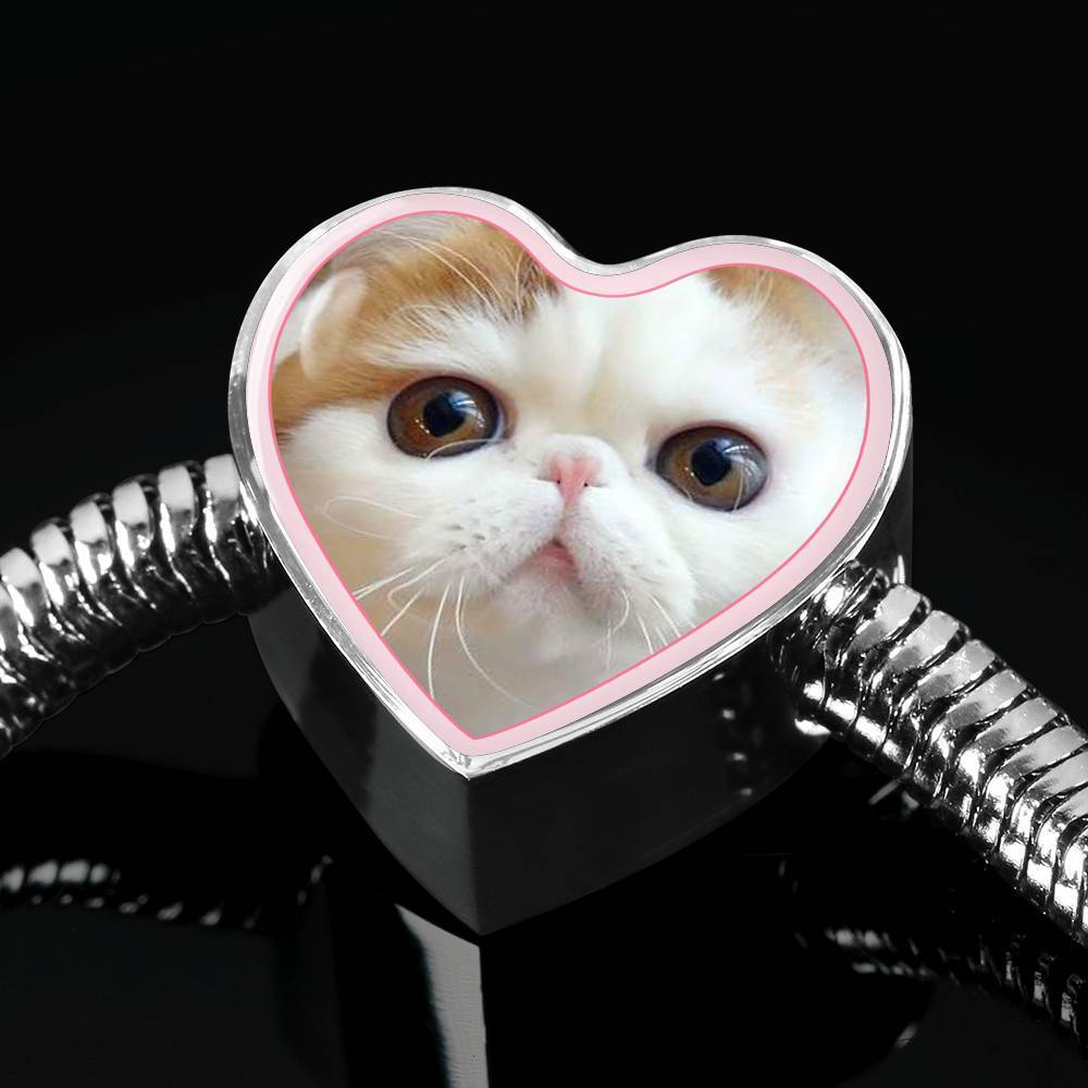 Cute Snoopy Cat Print Heart Charm Steel Bracelet-Free Shipping - Deruj.com