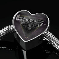 Amazing Eagle Print Heart Charm Steel Bracelet-Free Shipping - Deruj.com