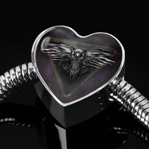 Amazing Eagle Print Heart Charm Steel Bracelet-Free Shipping - Deruj.com