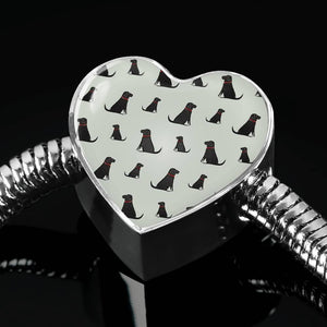 Labrador Retriever Pattern Print Heart Charm Bracelet-Free Shipping - Deruj.com