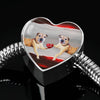 Border Terrier Print Heart Charm Steel Bracelet-Free Shipping - Deruj.com