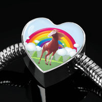 American Paint Horse Print Heart Charm Steel Bracelet-Free Shipping - Deruj.com
