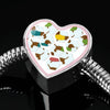Dachshund Dog Art Print Heart Charm Steel Bracelet-Free Shipping - Deruj.com