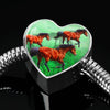 Arabian Horse Art Print Heart Charm Steel Bracelet-Free Shipping - Deruj.com