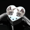 Tonkinese Cat Print Heart Charm Steel Bracelet-Free Shipping - Deruj.com