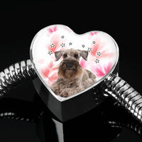 Cesky Terrier Print Heart Charm Steel Bracelet-Free Shipping - Deruj.com
