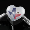 Pug Dog Texas Print Heart Charm Steel Bracelet-Free Shipping - Deruj.com