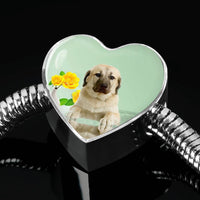 Anatolian Shepherd Dog Print Heart Charm Steel Bracelet-Free Shipping - Deruj.com
